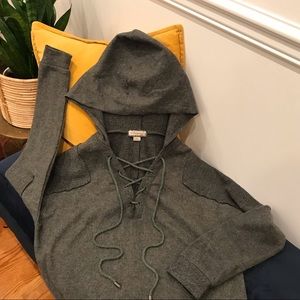 Lace Up Hooded Sweater / Hoodie